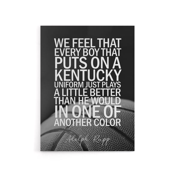 Basketball Coach Adolph Rupp Sport Quote Canvas Wall Art Print 24X32"