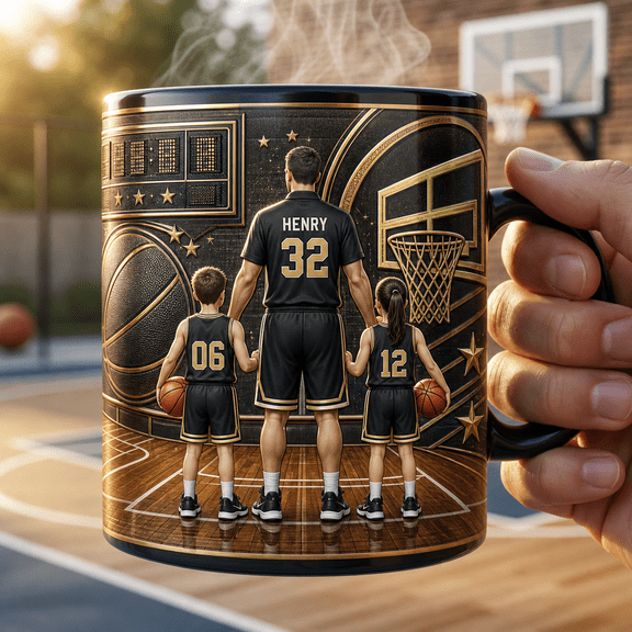 Basketball Coach Magic Mug Personalized with Player Names & Numbers Gift for Dad