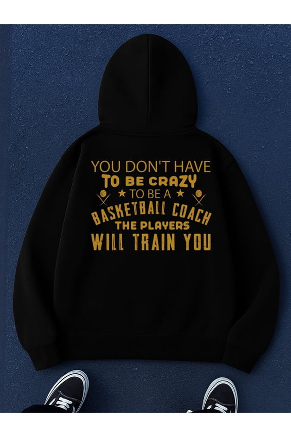Basketball Coach hoodies game men's sweater hoodie black Hooded Design, Comfortable Pullover spring comfortable funny high quality vintage christian joy fun Basic Unisex hoodie