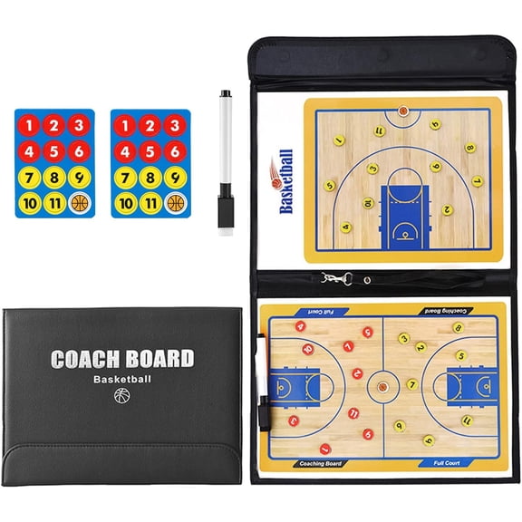 Basketball Coaching Board, Magnetic Tactics Strategy Coaches Clipboard Kit with Magnets and Marker Pen, Coach Training Equipment for Teaching Game Plan Demonstration