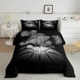 thumbnail image 1 of Basketball Comforter Set Teen Full Size Sports Basketball Bedding Set Basketball Room Decor Reversible Black Down Comforter Grey Hippie Smoke Quilt Duvet Insert 2 Pillow Case, 1 of 6