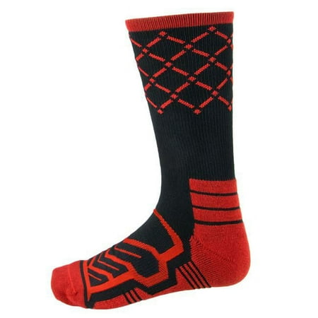 Basketball Compression Socks, Black & Red - Large
