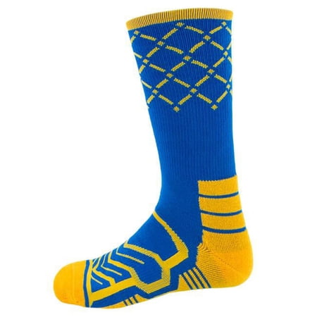 Basketball Compression Socks, Blue & Gold - Large