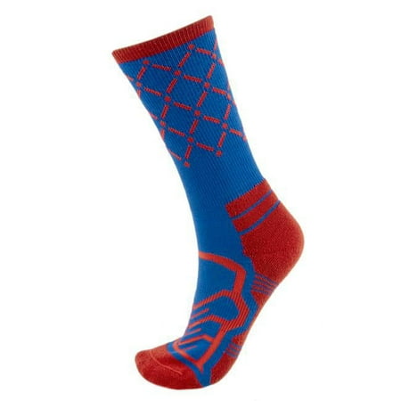 Basketball Compression Socks, Blue & Red - Medium