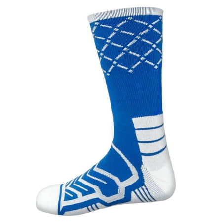 Basketball Compression Socks, Blue & White - Large