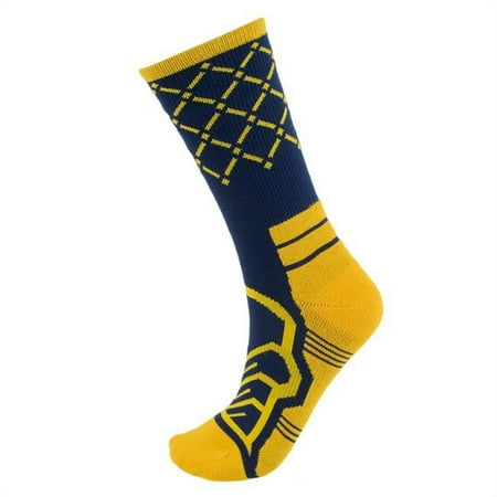 Basketball Compression Socks, Navy & Yellow - Medium