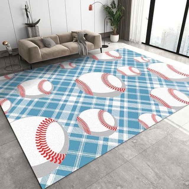 Basketball Court Area Carpets Abstract Sports Theme Noise Reduction