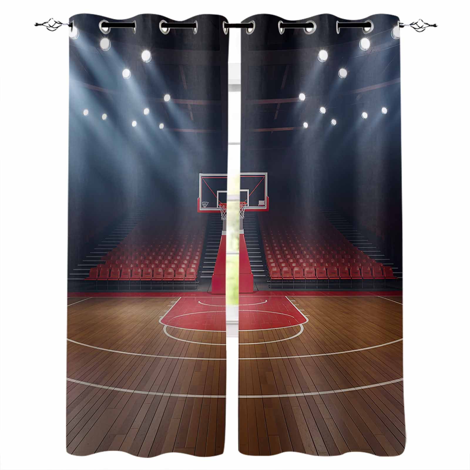 Basketball Court Blackout Curtains for Bedroom Living Room Darkening ...