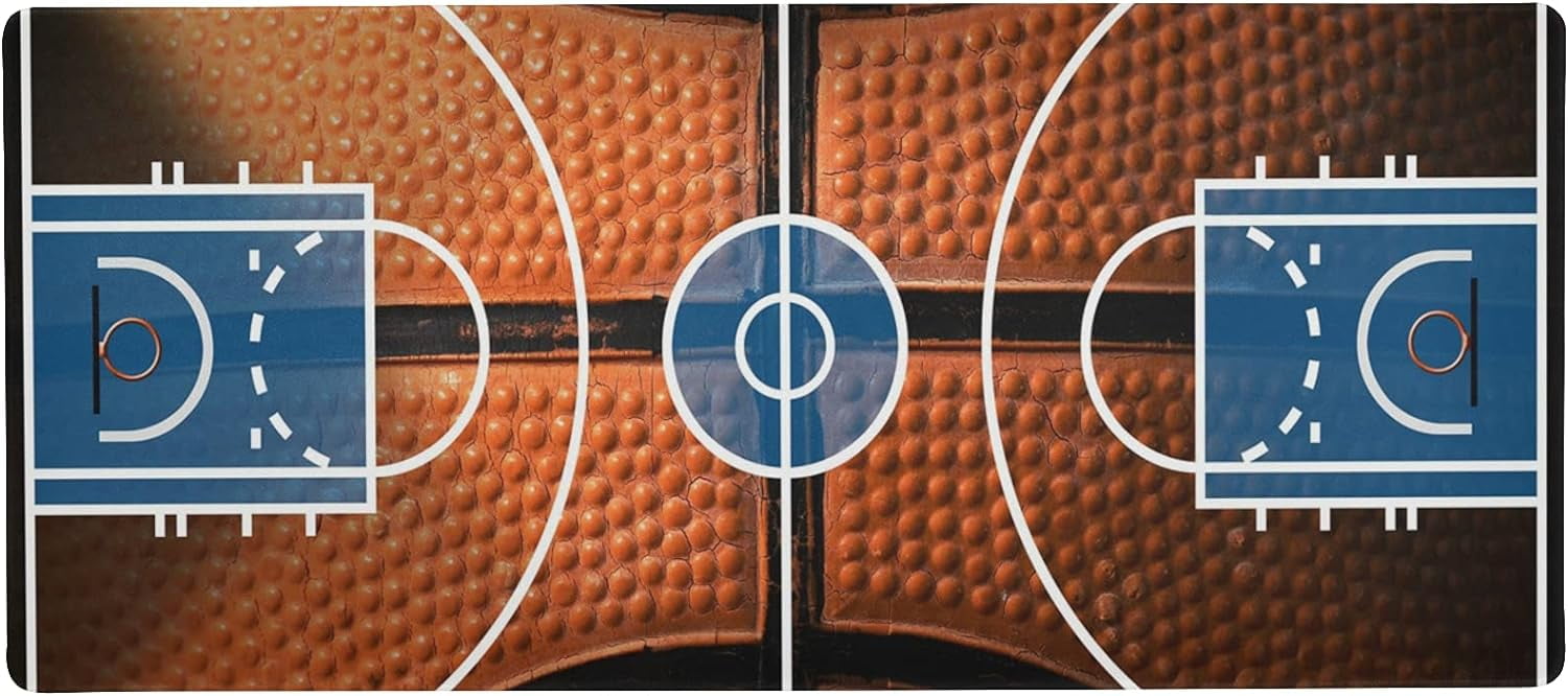 Basketball Court with Closeup Sports Large Gaming Mouse Pad Big Mousepad Mice Keyboard Mat with Non-Slip Rubber Base for Computer Laptop Home & Office, 31.5 X 15.7 inch