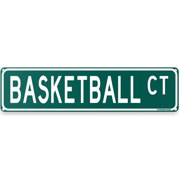 Basketball Court Funny Street Sign 16" x 4" Sports Bar Game Room Home Man Cave Decor