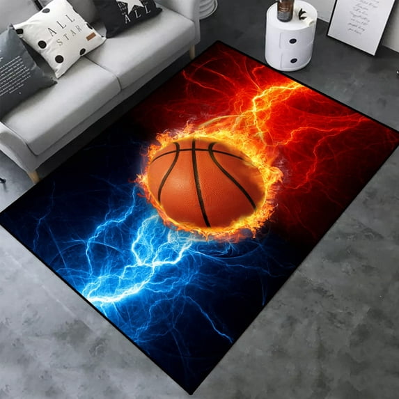 Basketball Court Large Area Rugs for Teen Boys Playroom Bedroom Carpet Yoga Mat Flannel Carpet for L