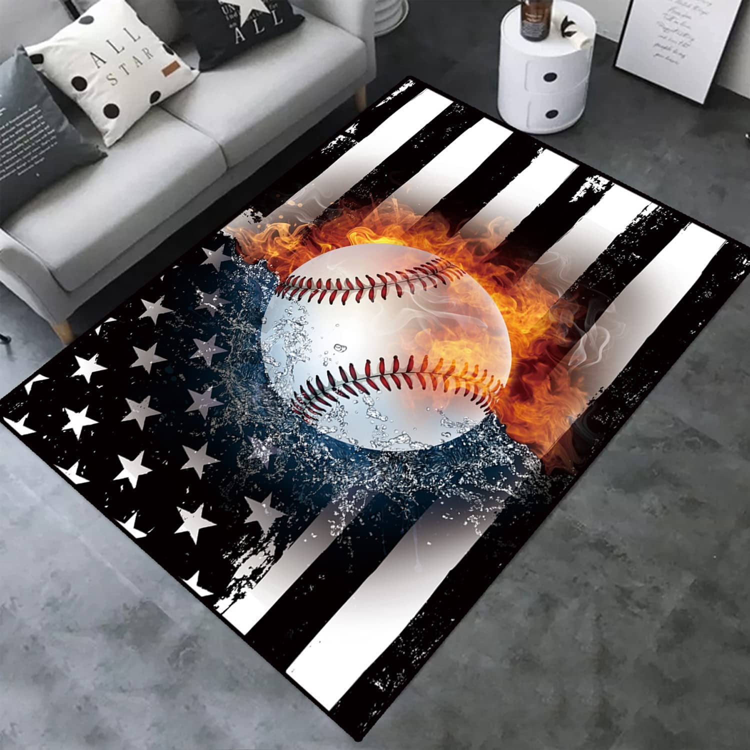 Basketball Court Large Area Rugs for Teen Boys Playroom Bedroom Carpet ...