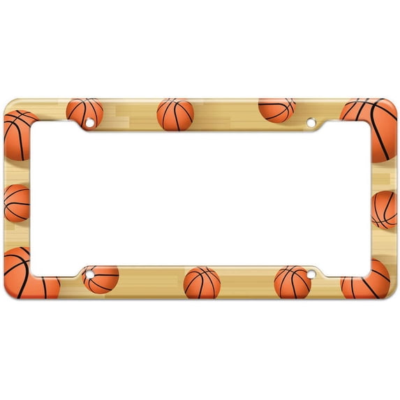 Basketball Court Pattern License Plate Frame