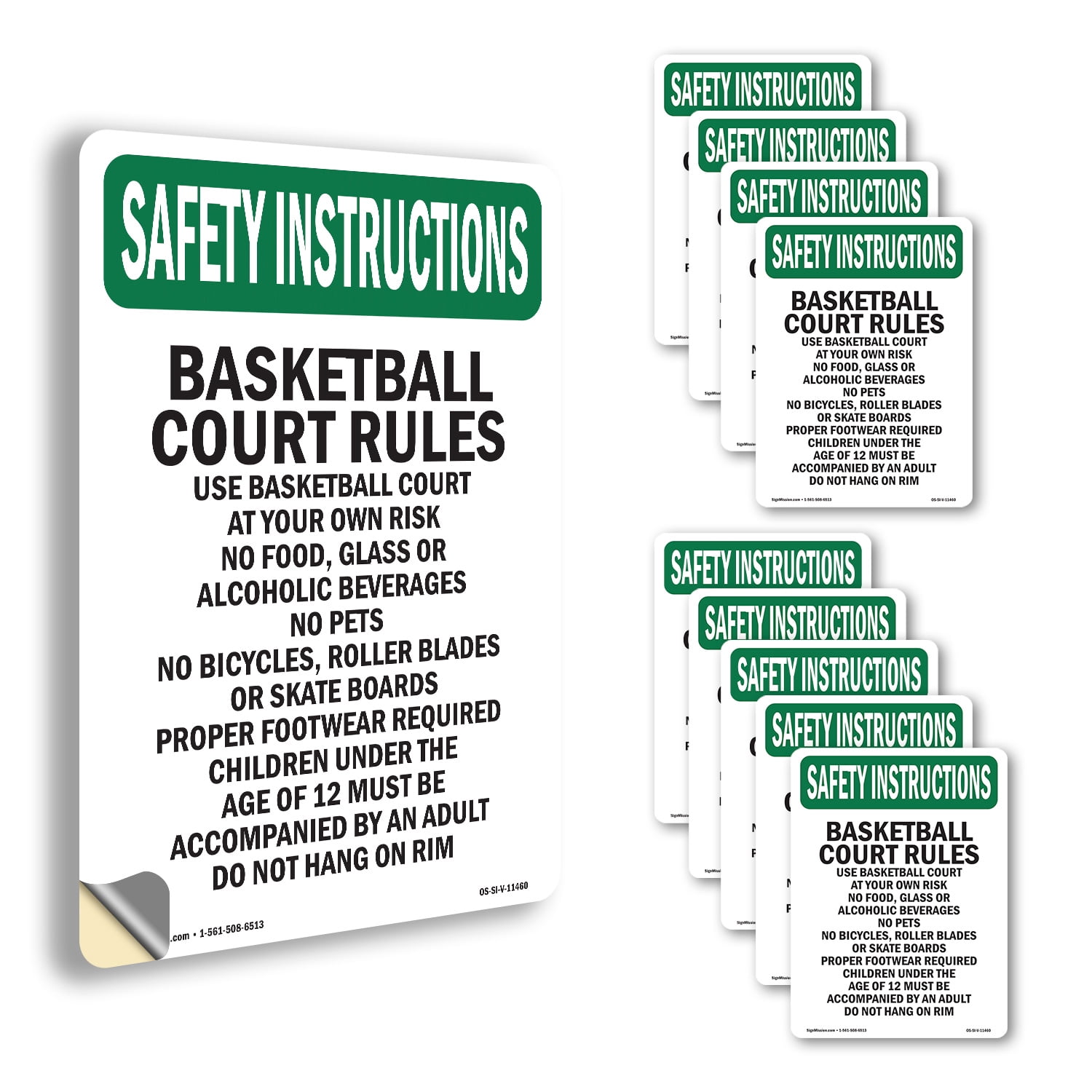 Court Lablu Basketball Court Rules Use Basketball OSHA Safety Instructions Vinyl ...