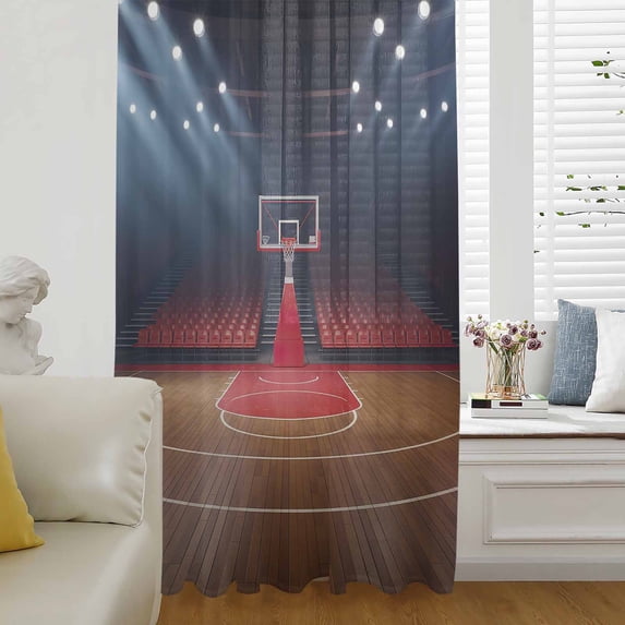 Basketball Court Semi Sheer Curtains Drapes for Living Room, Bedroom ...