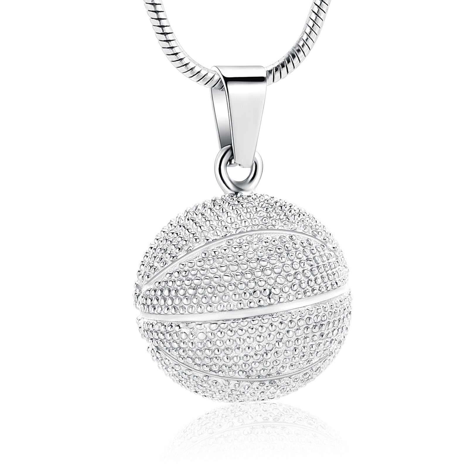 Basketball Cremation Urn Necklace - Memorial Jewelry For Ashes, Stainless Steel Keepsake Pendant - View #11