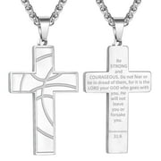 APSVO Silver Basketball Themed Cross Necklace for Men Stuff Accessories Pendant Chain Christian Religious Birthday Jewelry Gifts Ideas Teen Son Dad Team Game Day Sports Athlete Age