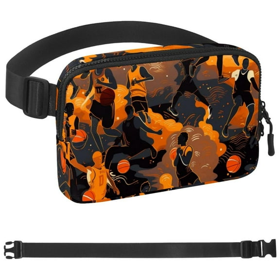 Basketball Crossbody Fanny Pack for Men&Women, Large Waist Bag & Hip Bum Bag with Adjustable Strap for Outdoors Workout Traveling Casual Running Hiking Cycling