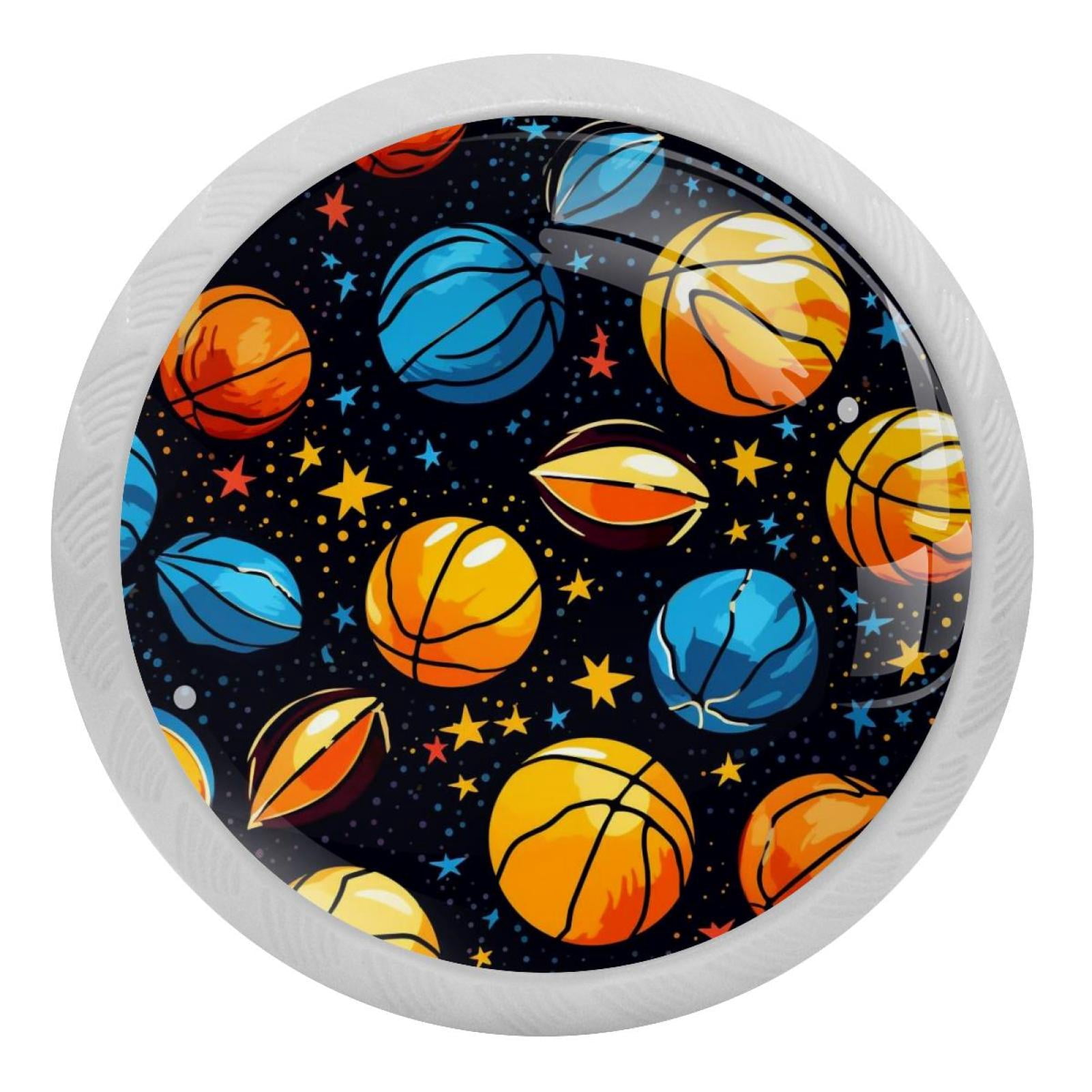 Basketball Crystal Glass Drawer Knob Pull Ergonomic 30mm Circle Glowing ...