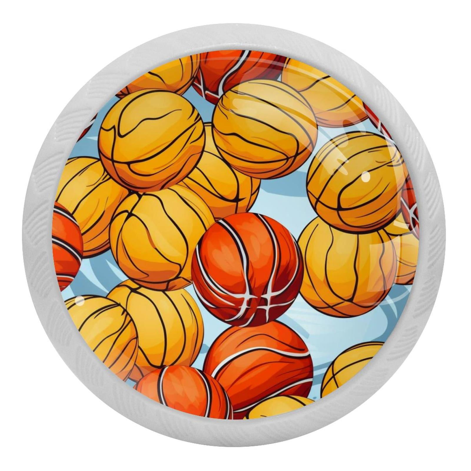 Basketball Crystal Glass Drawer Knob Pull Ergonomic 30mm Circle Glowing ...