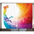 thumbnail image 1 of Ambesonne Sports Curtains 2 Panel Set, Basketball Player Jumps, 108" x 108", Multicolor, 1 of 3