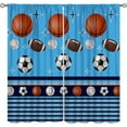 thumbnail image 1 of Basketball Curtains,Sports Theme Baseball Soccer Rugby Print Teenage Kids Boys Bedroom Living Room Window Curtains 42x63in, 1 of 6