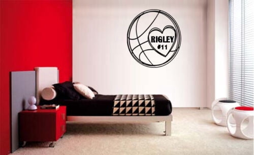 Personalized Basketball Name Wall Decal - Custom Kids Room Decor, Peel & Stick Sports Theme