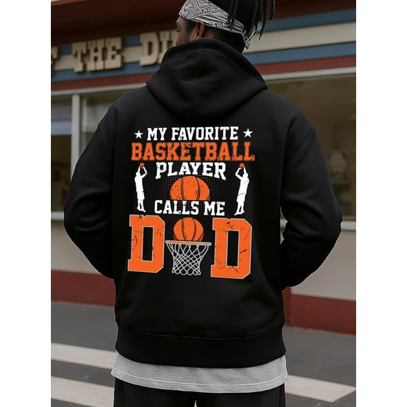 Basketball Dad Hoodie funny hoodies games mens sweatshirts black Casual Classic Design Pullover Hooded Sweatshirt Streetwear For Winter Fall, As Gift game funny Vintage Unisex hoodie