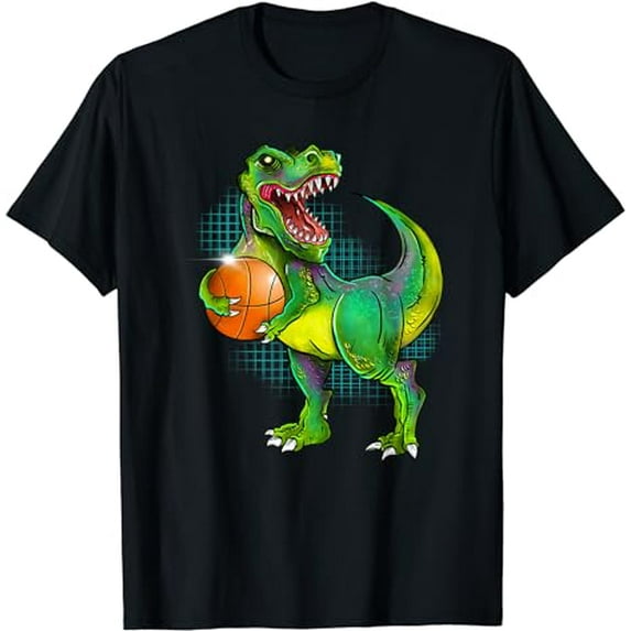 Basketball Dino T-Rex Humor Graphic Kids Adults T-Shirt