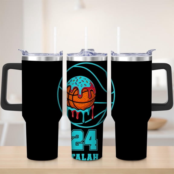 Basketball Donut Design Stainless Steel Tumbler, 30oz