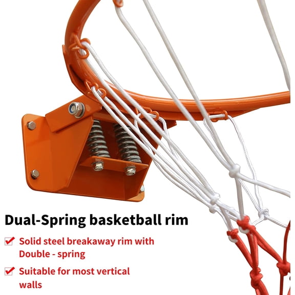Basketball Double Spring Solid Rim, 18 "Indoor and Outdoor