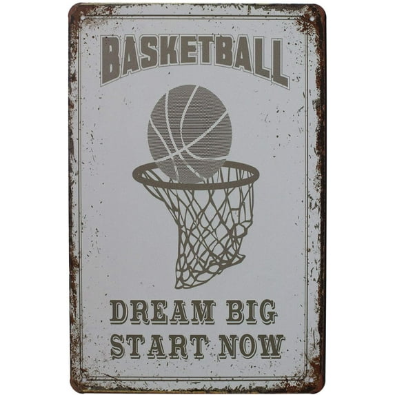 Basketball Dream Big Start Now Metal Sign Vintage Plaque Wall Decor