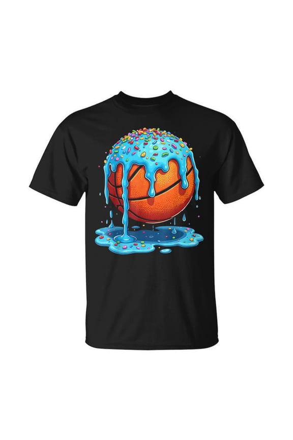 Basketball Drip Boys Girls Ice Cream Drip Sprinkles Summer T-Shirt Size S-5XL