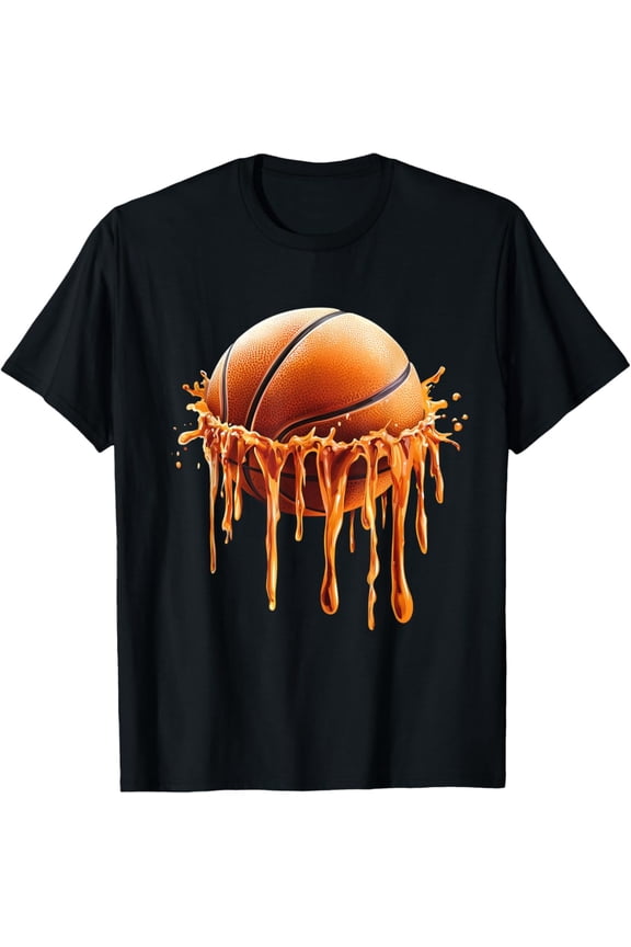 Basketball Drip Graphic Paint Splash Style T-Shirt