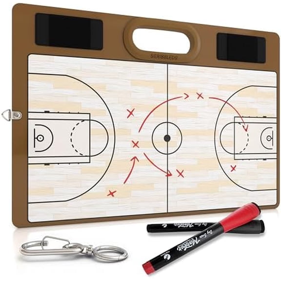Basketball Dry Erase Board for Coaches 15x10.5 Double Sided Whiteboard Coaching Board Equipment Includes 2 White Board Markers for The Basketball Accessories The Perfect Coach Gifts