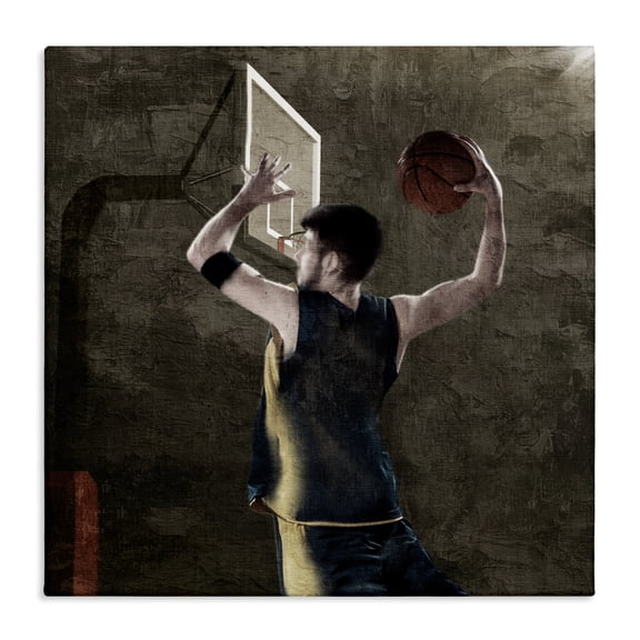 Stupell Industries Basketball Dunk In Action Canvas Wall Art, design by Kim Allen, 24 x 24