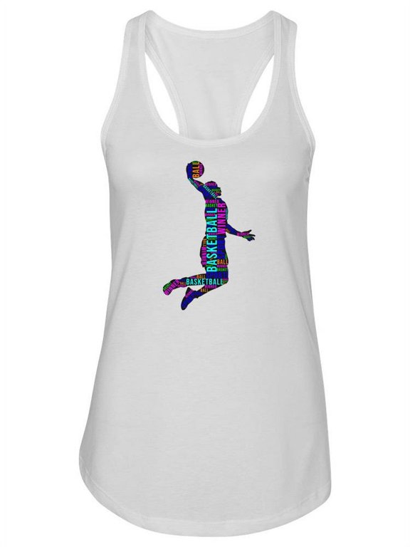 Basketball Dunk Racerback Tank Women -SPIdeals Designs, Female Small