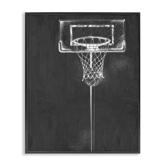 Stupell Industries Basketball Dunk Score Black Framed Giclee Art, design by Kim Allen, 14 x 11