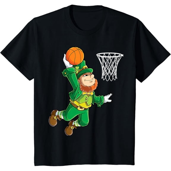 Basketball Dunk St Patricks Day Boys Sports T-Shirt