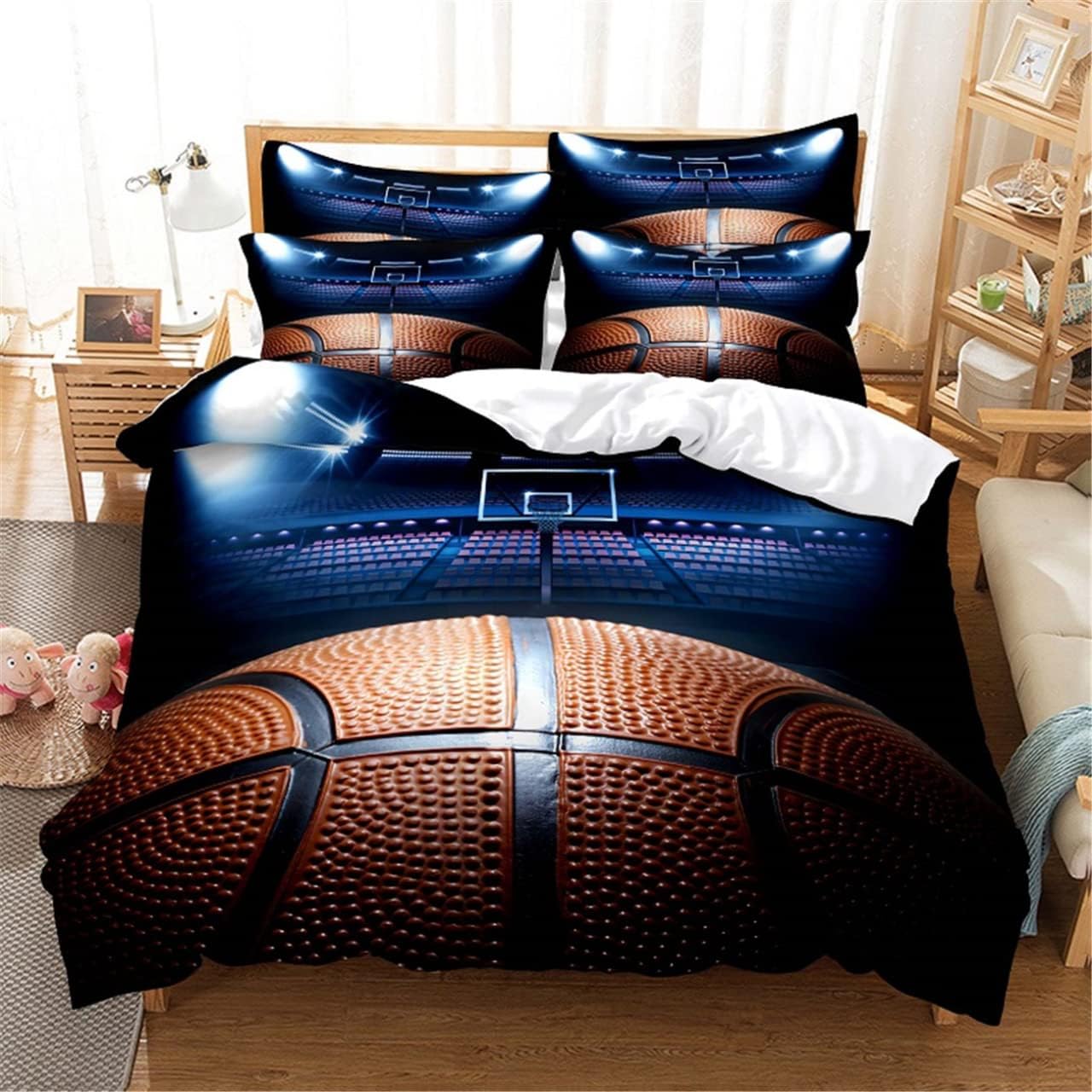 Basketball Duvet Cover Set Basketball Sport Bedding Set for Kids Boys