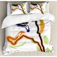 thumbnail image 1 of Basketball Duvet Cover Set, Man Playing Basketball Illustration Champion Victory Passion Sketch, Decorative 3 Piece Bedding Set with 2 Pillow Shams, King Size, Orange Black Lime Green, by Ambesonne, 1 of 3