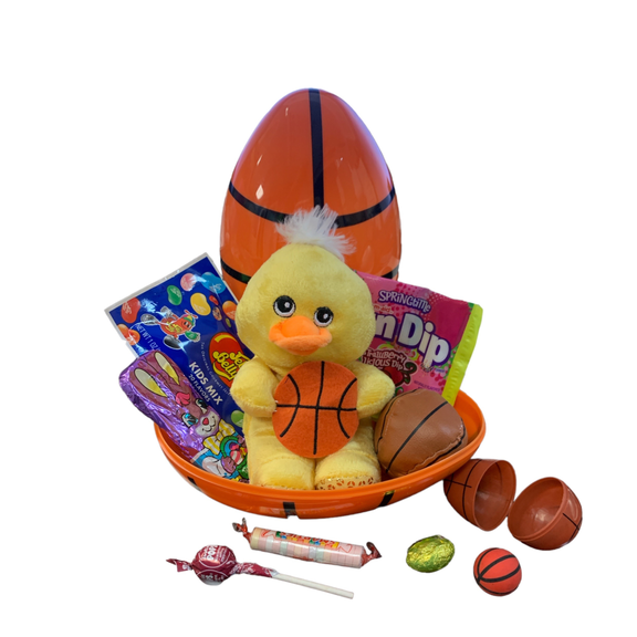 Basketball Easter Egg MINI Shell Basket with Goodies for Easter By Clear Above