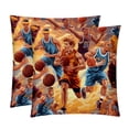 thumbnail image 1 of Basketball Elegant Velvet Throw Pillow Covers Set with Unique Patterns - 16x16", 18x18", 20x20" - Pack of 2 for Chair Pillow Covers and Various Occasions, 1 of 6