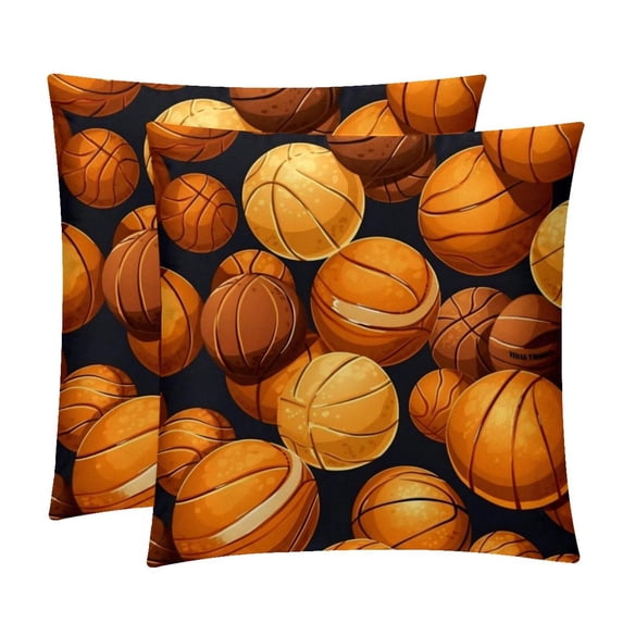 Basketball Elegant Velvet Throw Pillows with Unique Patterns for Chair Pillow Covers & Throw Pillow - Set of 2, Available in 16x16, 18x18, & 20x20 inches for Any Occasion
