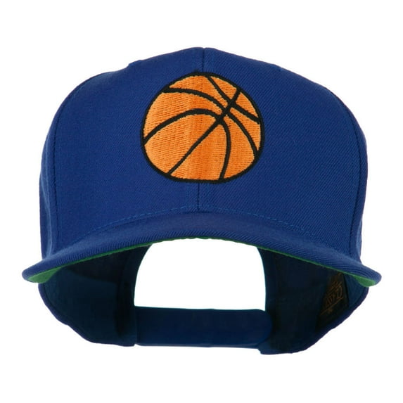 Basketball Embroidered Flat Bill Cap - Royal OSFM