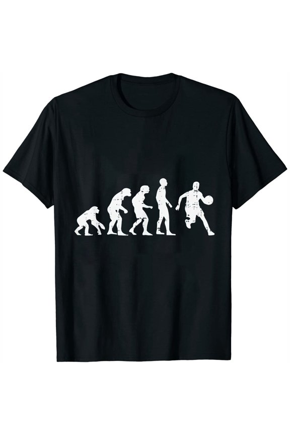 Basketball Evolution Funny Baller Player Mens Short Sleeve T-Shirt Black Casual Tee