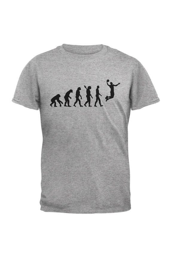 Basketball Evolution Heather Grey Adult T-Shirt - Medium