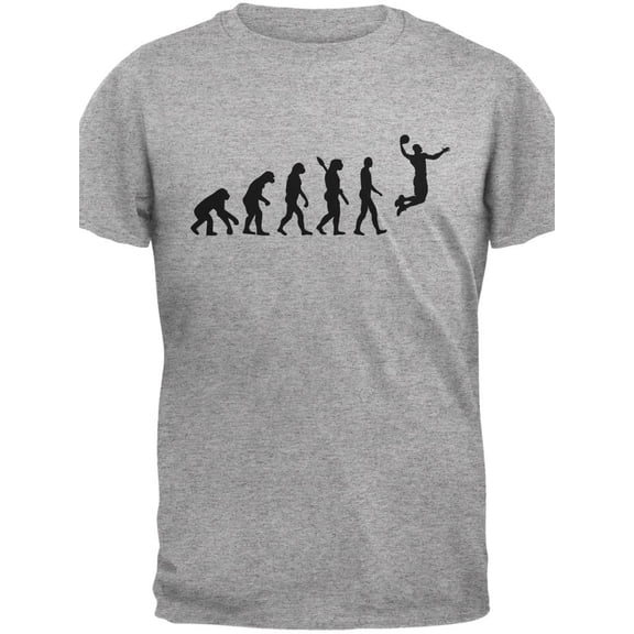 Basketball Evolution Heather Grey Adult T-Shirt - Small