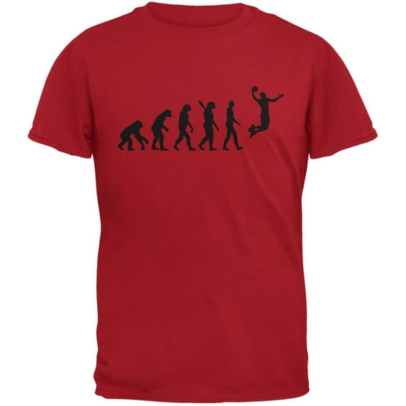 Basketball Evolution Red Adult T-Shirt - Large