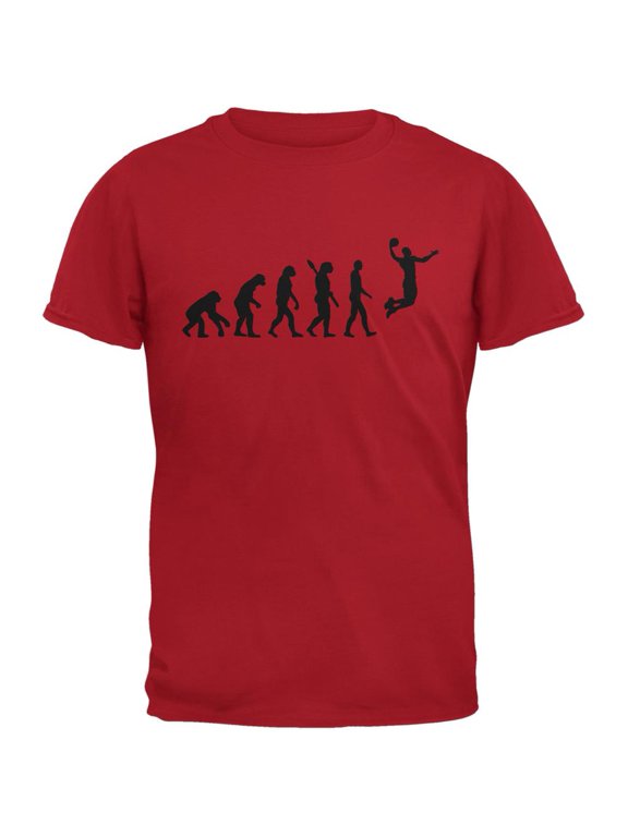 Basketball Evolution Red Adult T-Shirt - Large